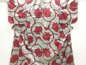 アンティーク　唐草模様織り出し銘仙着物